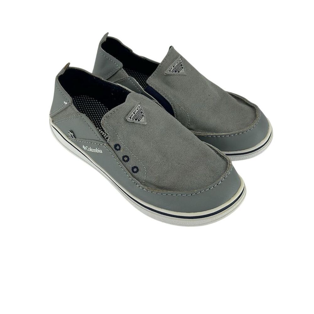 Columbia Kids Boat Shoes Gray Size 3 Fishing Casual Slip-On PFG Rated